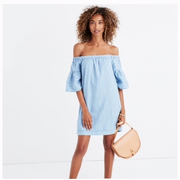 Madewell Dresses & Skirts - Madewell Azalea Denim Off-The-Shoulder Dress- NWT